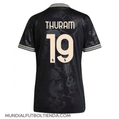Camiseta Juventus Khephren Thuram #19 Tercera Equipación Replica 2025-26 para mujer mangas cortas Camiseta Juventus Khephren Thuram #19 Tercera Equipación Replica 2025-26 para mujer mangas cortas